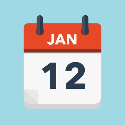 Calendar icon showing 12th January