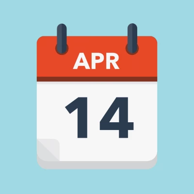 Calendar icon showing 14th April