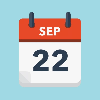 Calendar icon showing 22nd September