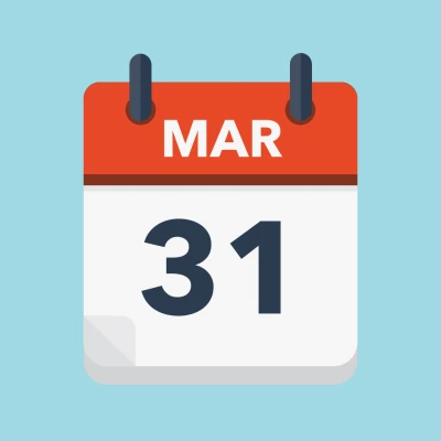Calendar icon showing 31st March